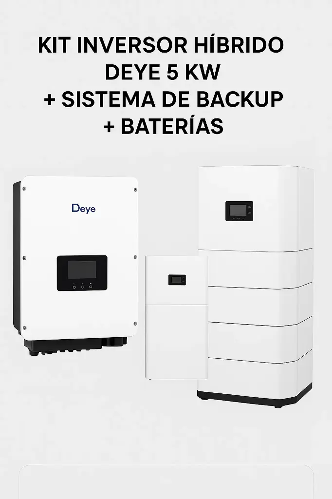 Kit Deye PowerPRO 10 — Inversor híbrido 5-6 kW + Backup + 10,24 kWh de almacenamiento +Instalación & Legalización + Optimizacion 360