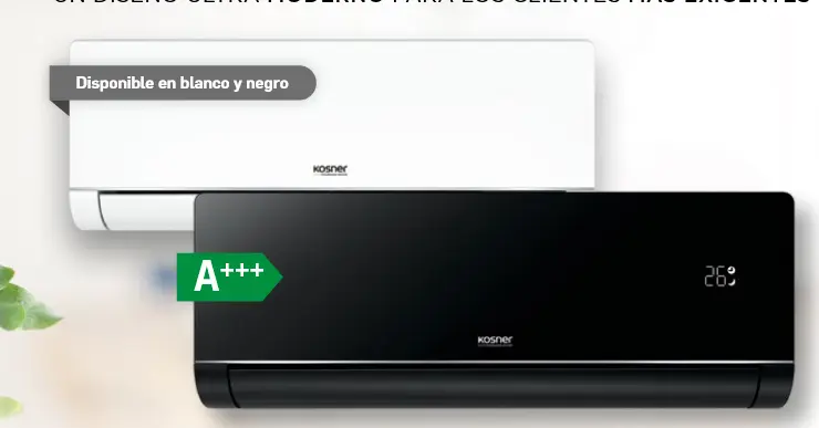 Bomba de calor Kosner Supra Iconik - Conjunto Split 1X1 con wifi y altas prestaciones en refrigeracion