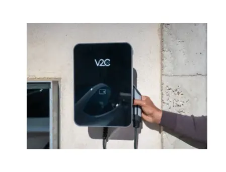 Punto de recarga para vehículo eléctrico V2C Trydan Pro 22kW trifásico base tipo 2 pared apto instalación fotovoltaica negro TRYPRO32-3-S 