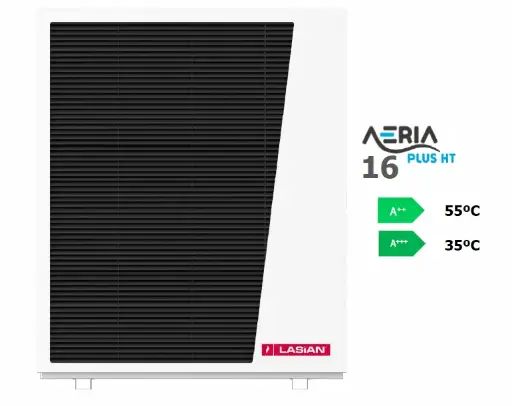 Aerotermia Lasian Aeria HT 18 de alta temperatura de hasta 19,5 kW de potencia para casas de hasta 400 m² 