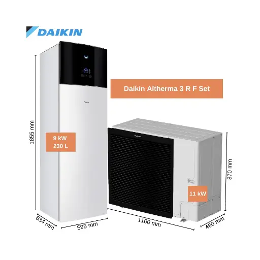 Aerotermia Daikin Altherma 3 R32 con unidad Intregada (ERLA + EBVX)