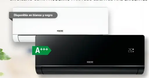 Bomba de calor Kosner Supra Iconik - Conjunto Split 1X1 con wifi y altas prestaciones en refrigeracion