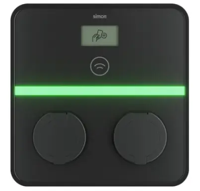 [Cargador comercial 2x22 KW Trifásico] Cargador vehículo eléctrico Simon Xenon con dos tomas de 22 kW con WIFI integrado